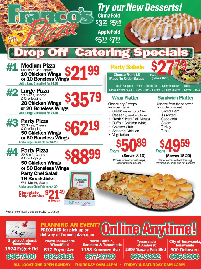 Pizza Coupons, Pizza Online Order & Party Pizza in Amherst, NY Buffalo, NY Kenmore, NY