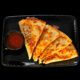 top view of chicken and cheese quesadilla